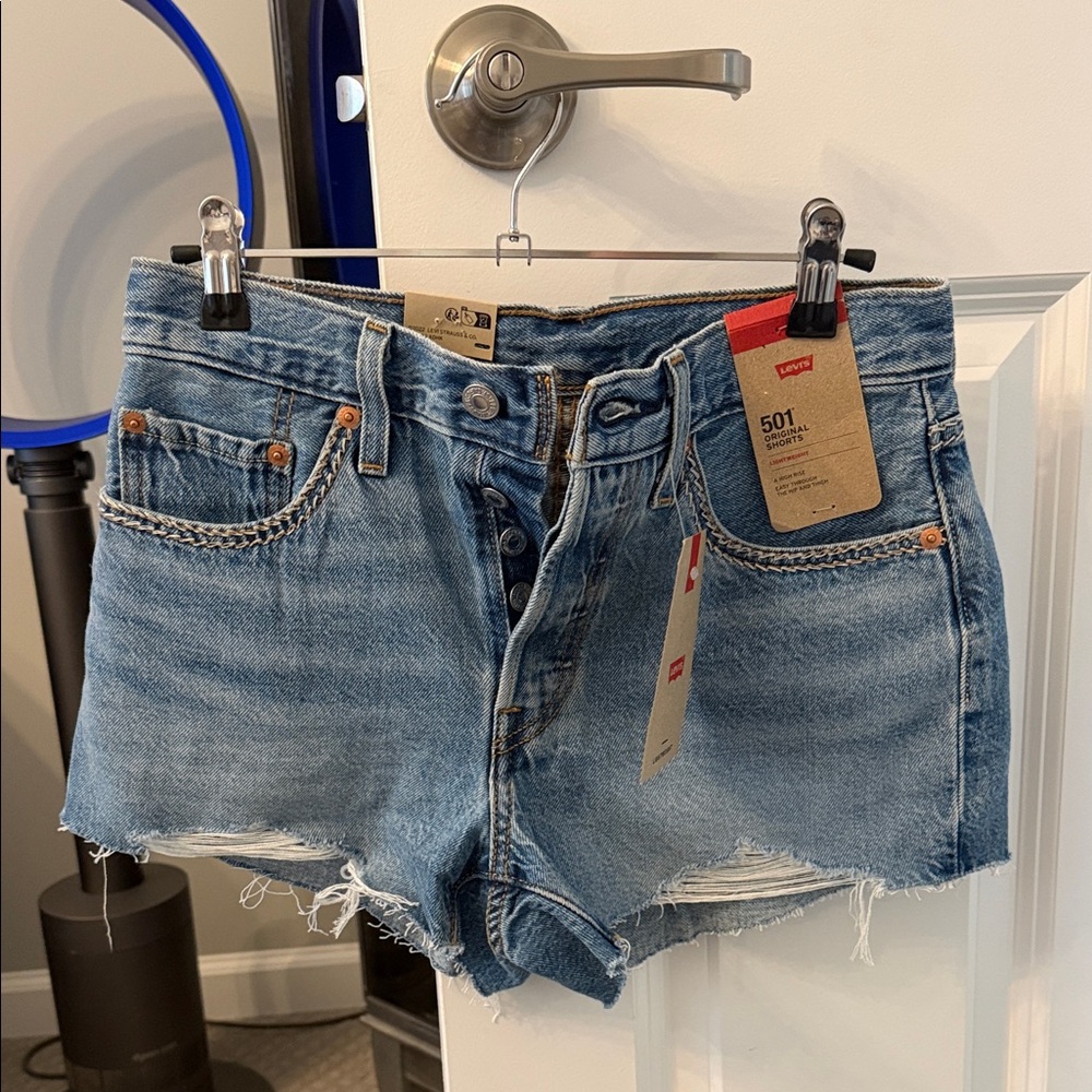 Levi's Classic Blue Denim Shorts for Women